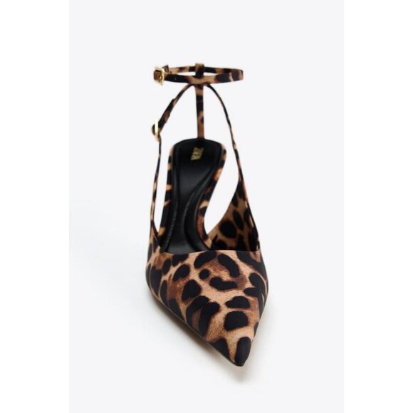 ZARA ANIMAL PRINT SLINGBACK HIGH HEELS - Picture 5 of 7